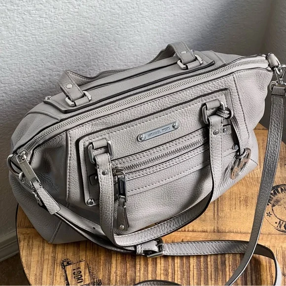 Michael Kors Gilmore East West Satchel Pebbled Leather Bag - Picture 6 of 17